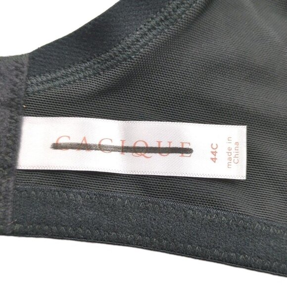 Lane Bryant Cacique Women Bra Full Coverage Lightly Lined 44C Gray Black w/Lace - Picture 4 of 10